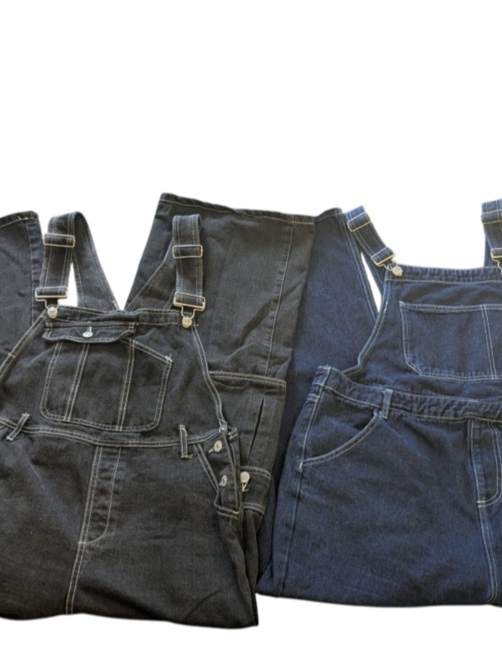 Bundle Of Two Women's Classic Overalls Blue + Black